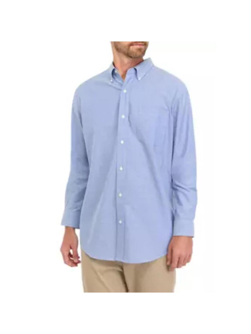 Men's Light Blue Button-Down Long Sleeve Shirt